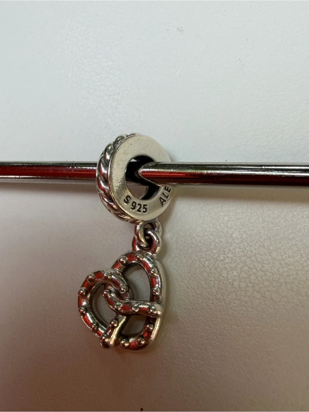 Pandora Sterling Silver Pretzel Charm Dangle Bracelet Charm - Silver